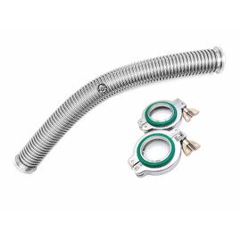 bmotiontech KF40 NW40 Standard Stainless Steel Corrugated Bellow Hose Set, vacuum bellow hose with 2X Al clamp / 2X SS Centering Ring / 2X FKM O-Ring (1000mm /~ 3.3ft KF40, thick wall bellow)