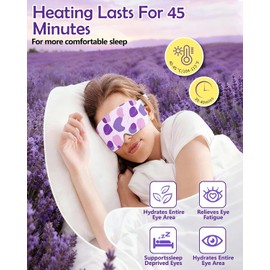 Mascarilla de lavanda autocalentable, 16 unidades, máscara térmica para ojos de vapor, antisequedad, hinchazón y fatiga ocular, compresas térmicas desechables para dormir y viajar