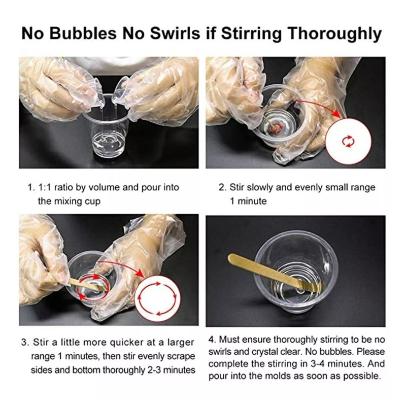 Chotune Resina Epoxica Cristal Trasparent Diy Arte Kit Epoxy 1:1