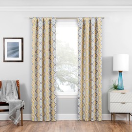 Eclipse - Cortinas de oscurecimiento de habitación para recámara – Morrow 37 x 95 Pulgadas con Aislamiento térmico, Cortinas de Bloqueo de luz para Sala de Estar, Color Dorado