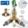 2-Way Splitter with Shut-Off Valves for Faucets and Valves