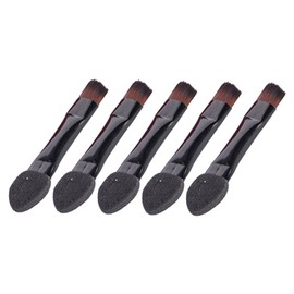 Healeved Makeup Brush Set 2-in-1 Eyebrow Lip Brush Eye Shadow Sponge Applicator 50pcs Set Makeup Tools Black