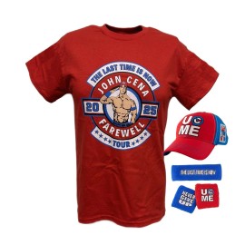 EWS John Cena Last Time Is Now Farewell Tour Kids Youth Costume T-shirt Hat... - YXS