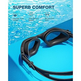 ZIONOR Swimming goggles, G1SE swimming goggles for men and women with UV protection, anti-fog, comfort, professional swimming goggles