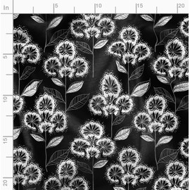 Soimoi, Black - Floral Print, Canvas Fabric Material - 58 Inch Wide, 1 Meter, Unstitched Fabric for Upholstery, Bags, Sofa, Chair, Wall Decor and Outdoor Gear