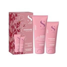 Alfaparf Milano Semi di Lino Mini Set Moisture - Para cabello seco. Nutritive Low Shampoo 75 ml - Shampoo delicado nutritivo & Nutritive Mask 50 ml - Mascarilla nutritiva