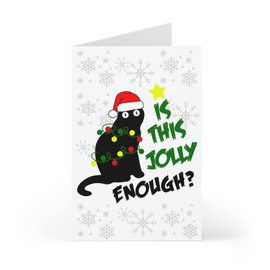 Christmas card cat, funny Christmas greeting cat for the cat lover!
