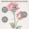 Sipoyen Rose Cocktail Picks for Drinks 4 Inch Stainless Steel
