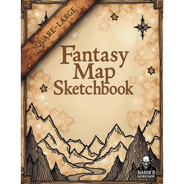 Fantasy Map Sketchbook: Square Grid - Large Size Maps