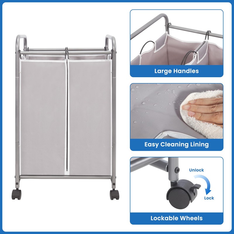 STORAGE MANIAC Laundry Sorter 2 Section, 90 L Gal Laundry