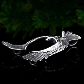 Eagle Pendant, Flying Bald Eagle Necklace for Men, Norse Viking Eagle Wing Necklace Eagle Jewelry, Hip Hop Hawk Charm Necklace Stainless Steel Punk Eagle Animal Pendant Necklace