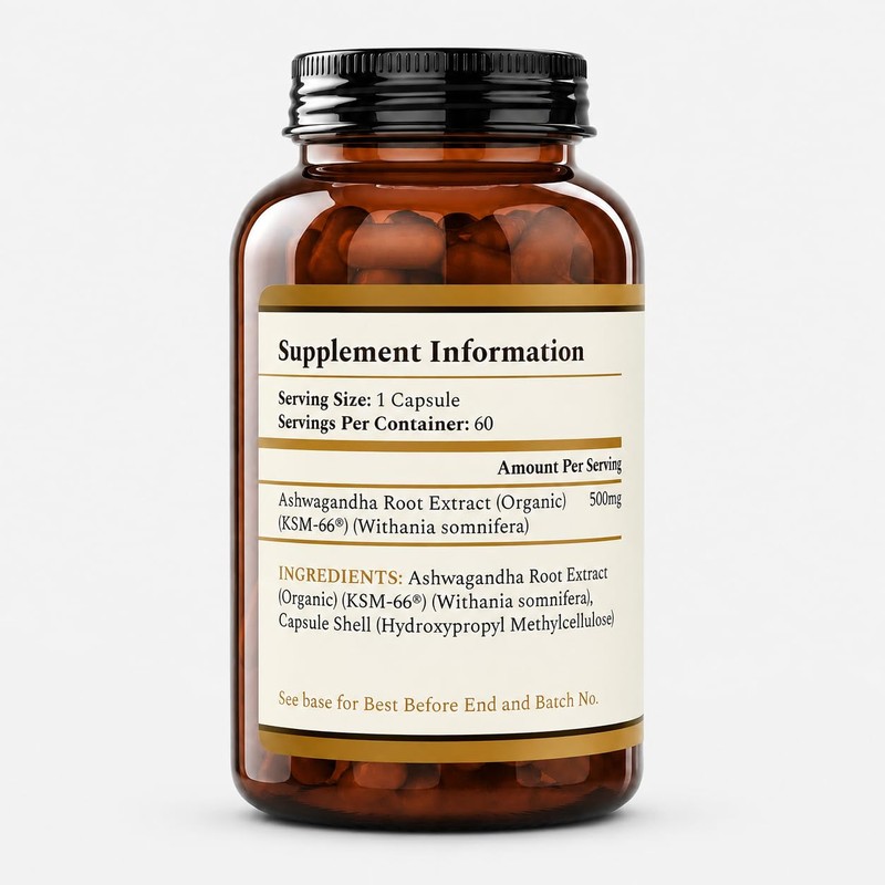 BOTANIQ Labs Ashwagandha KSM-66® 500mg, 60 Vegan Capsules