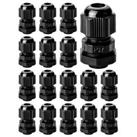 Bates- Cable Gland, PG7, 20 Pack, 3-6.5 mm, Nylon Strain Relief Cord Connector, Cord Grip, Watertight Cord Connector, Cable Glands Waterproof, Weatherproof Cord Connector