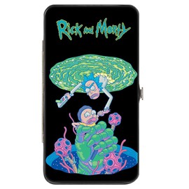 Buckle-Down Women's Hinge Wallet-Rick and Morty, 7" x 4", Rick and Morty, 7" x 4", Buckle-down Hinge Wallet - Rick and Morty