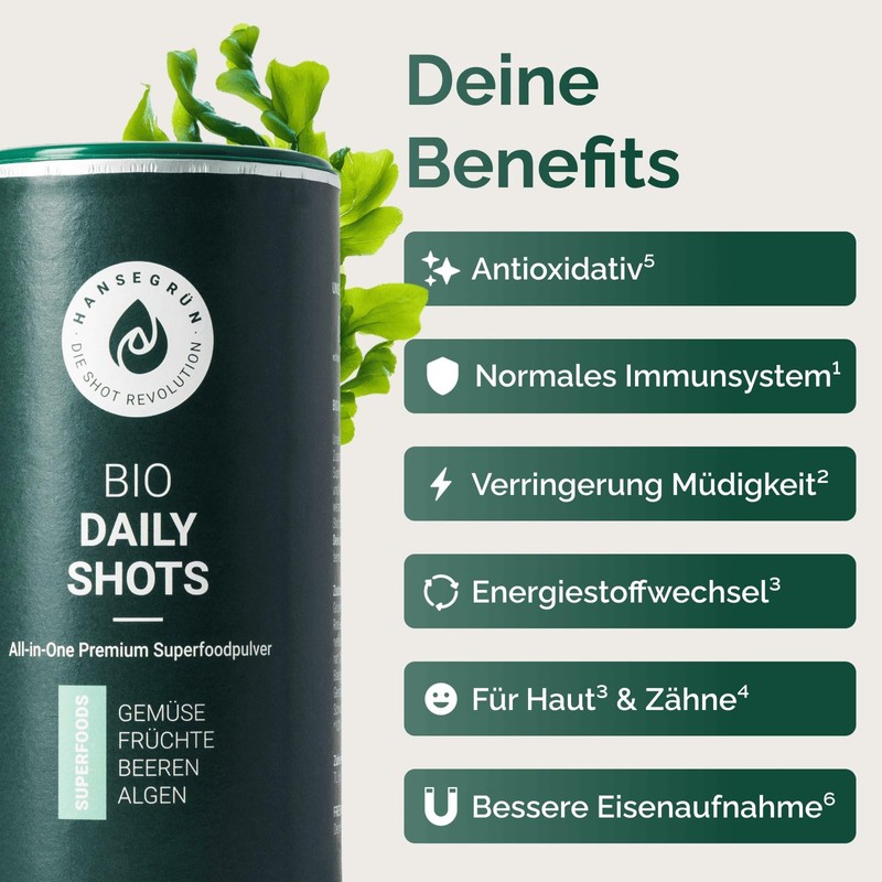 Hansegrün - Bio Daily All-in-One Shots (Pack of 60) -