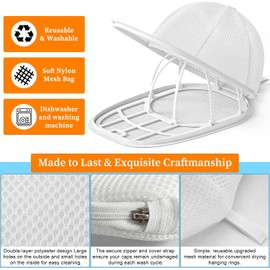 Gorra de lavado con forma de gorra para lavar gorras de béisbol (blanco, 2 unidades)