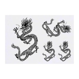 Azeeda 4 x 'Chinesischer Drache' Temporäre Tattoos - Wasserfest, Hautfreundlich & Ungiftig · Transfers in Verschiedenen Größen (TO00074622)