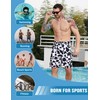 LISAINMAY Cow Print Mens Swim Trunks with Compression Liner Swimming