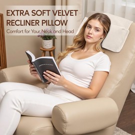 AHUAWA Neck Pillow for Recliner Chair, 14" Adjustable Recliner Pillow for Headrest, Soft Velvet Weighted Back Non-Slip Head Pillow for Recliner, Couch, Chair, Sofa