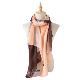 Bellonesc Silk Scarf 100% silk Long Lightweight Sunscreen Shawls for Women, Pink Coffee, One Size