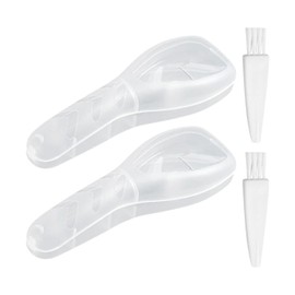Pack of 2 Transparent Waterproof Shaving Case and 2 Brushes, Portable Shaving Case, Dustproof Case for Razors