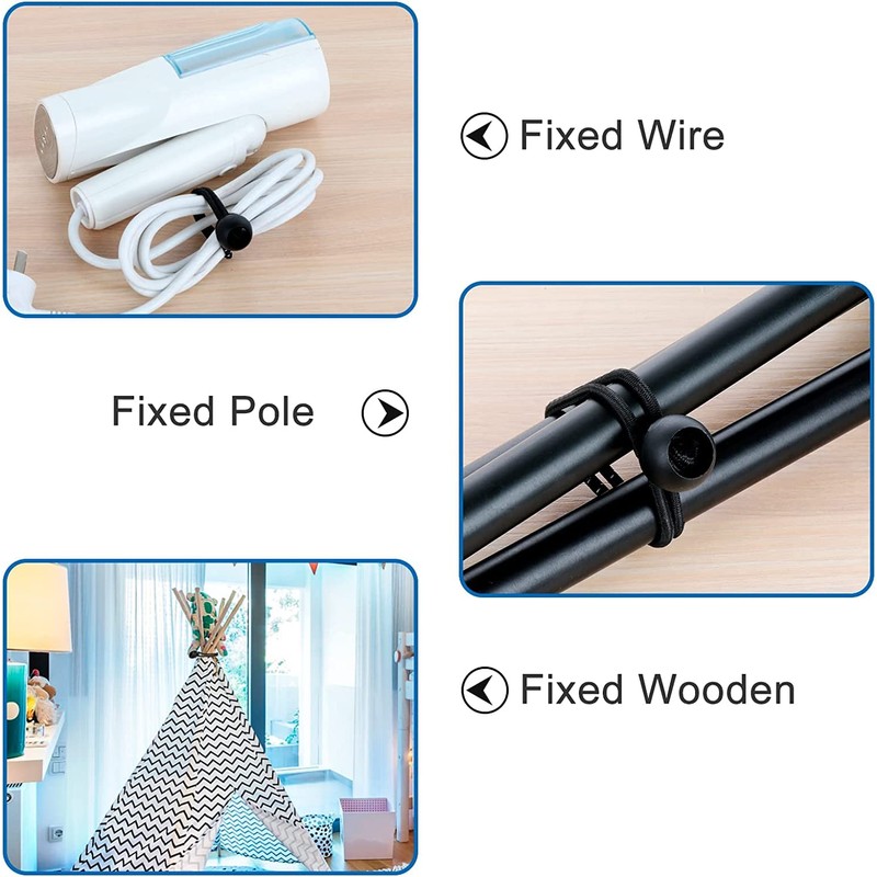 Hodzeed Ball Bungee Cords, 23CM/9IN Black Tie Down Cords for
