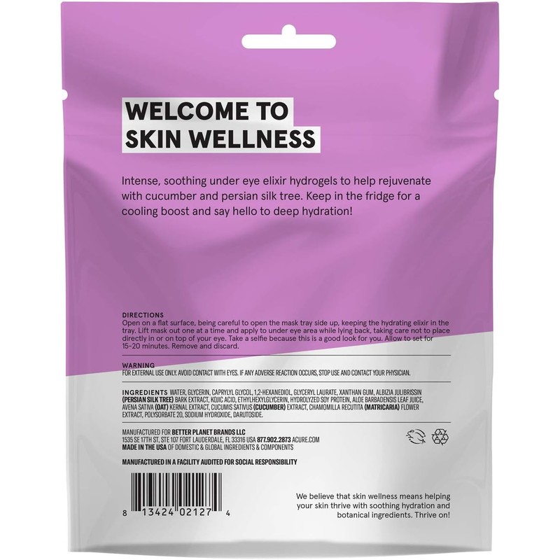 Acure Radically Rejuvenating Under Eye Hydrogel Mask, 12 Count