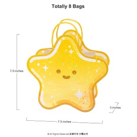 Cheerland Star Shaped Party Favor Bag Cute Cosmic Twinkle Gift Bags Kids Candy Treat Goodies Starry for Video Game Party Decoration Baby Shower 2026 New Years Christmas Birthday Party Decoration 8 Pcs
