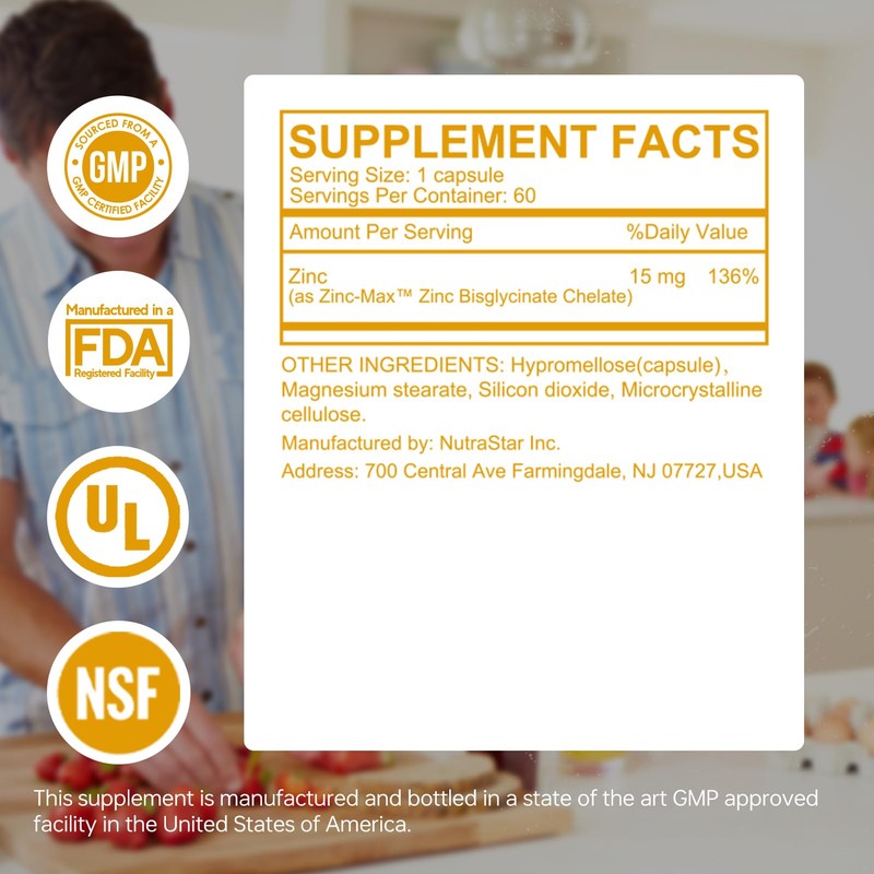 HUJ HUJ Zinc, 60 Capsules, Potent Antioxidant for Immune Support