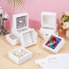 BENECREAT 15Pcs Square Paper Boxes with Clear PVC Window, 4.3x4.3x1.8