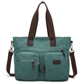 ToLFE Women Top Handle Satchel Handbags Shoulder Bag Messenger Tote Bag Purse Crossbody Bag (Double handles with 9.1" drop, New-Green)