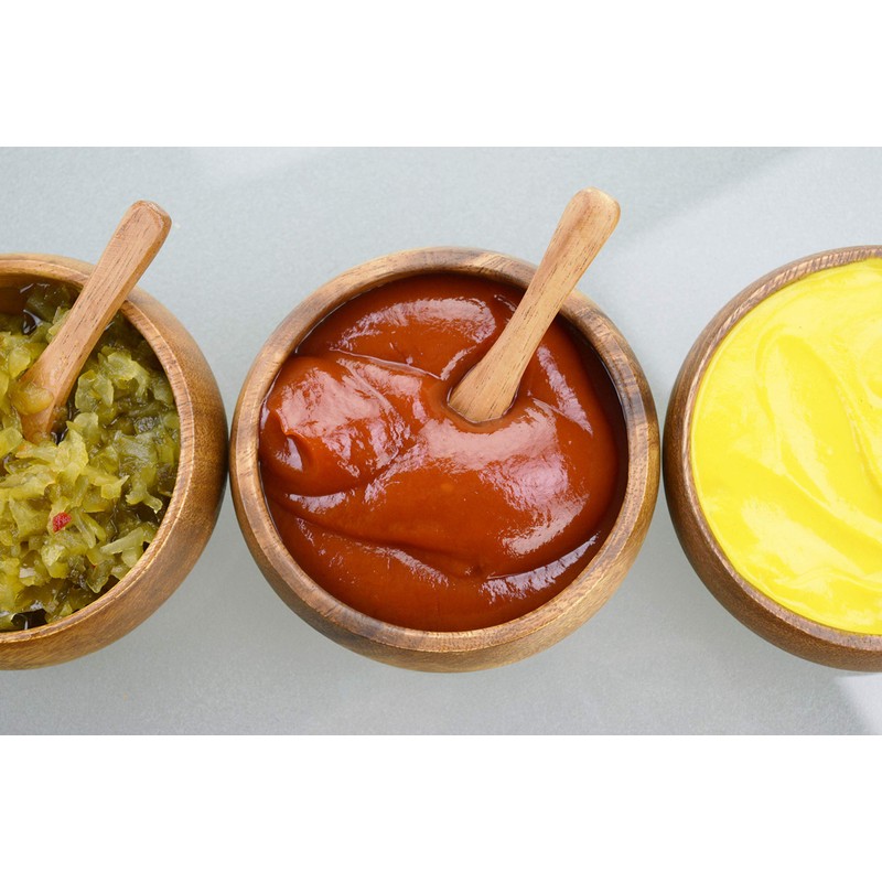 Pacific Merchants Acaciaware Natural Acacia Wood Round Calabash Bowl, 4-Inch,