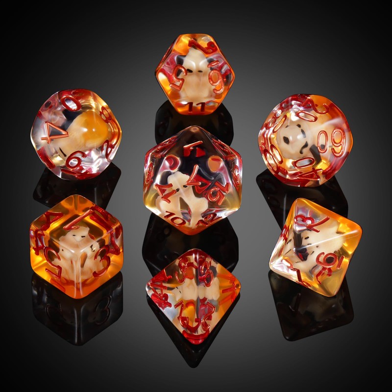 Fox Dice Set D&D, DNDND 7 pcs Resin D&D Die