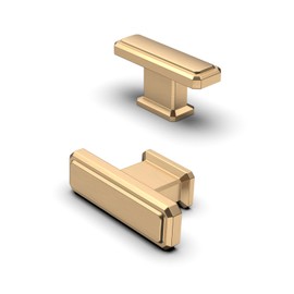 FURNIWARE Pack of 10 Furniture Knobs Champagne Gold, T Cabinet Handles, Vintage Kitchen Handles, Zinc Alloy Drawer Knob, Chest of Drawers Door Handles, Knobs for Cabinets, Wardrobe