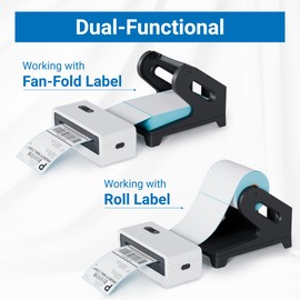 JIOSE 4x6 Label Holder - Thermal Label Holder for Rolls and Fan-Fold Labels - Work with Desktop Label Printer (Black)