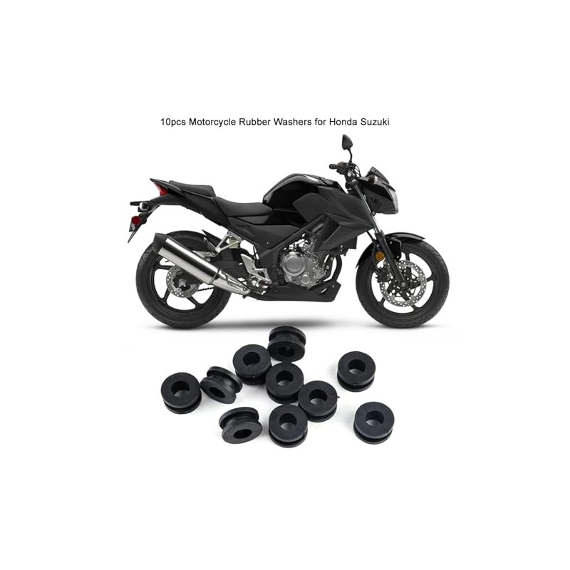 Suuonee Motorcycle Fairing Discs 10 Pieces ABS Black Motorcycle Rubber
