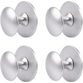 Morobor Stainless Steel Drawer Knobs, 4pcs Self-Stick Instant Cabinet Handle Pulls, Adhesive Sliding Door Stick On Handle with Mounting Screws for Glass Cabinet Cupboard Drawer (Streaming Silver)