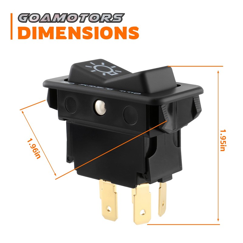 GoaMotors 1661234C1 Headlight Rocker Switch 3 Position 5 Pin Compatible