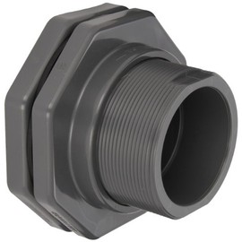 Hayward BFA1040SES Series BFA Standard Flange Bulkhead Fitting, Socket x Socket End, PVC with EPDM Seals, 4" Size