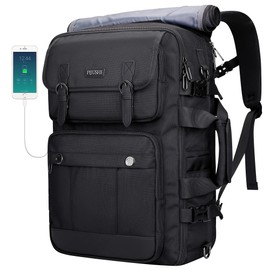 PIJUSHI Travel Backpack for Women Men Carry on Luggage Backpack Convertible Large Laptop Duffel Bag for Airplanes(PE049 Black)