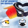 Flip Up Ski Snowboard Goggles for Men Women, Anti-Fog UV