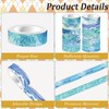 CRASPIRE 12 Styles Ocean Masking Tape Journal Tape 16.4FT Blue