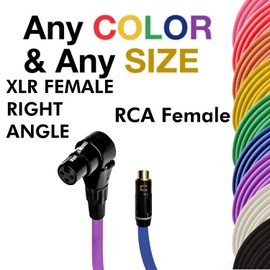COLUBER CABLE Right Angle XLR Female to RCA Female - 1.5 Feet - Blue - Pro 3-Pin Microphone Connector for Powered Speakers, Audio Interface or Mixer for Live Performance & Recording