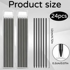 24 Stifte Pica Dry Minen,2,8 Mm Pica Minen,Holzbearbeitung Bleistiftminen,Solide Stift,NachfüLlungen,Kugelschreiber Geeignet FüR Architektenzeichnungen,Holzbearbeitungsskizzenschreiben