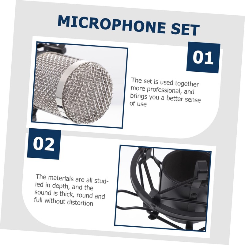 Mikinona 1set Professional Condenser Microphone Kit Wired Mic Live Streaming