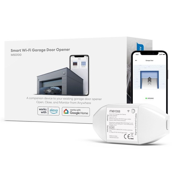meross Smart Garage Door Opener WiFi, Intelligent Door Remote Control,