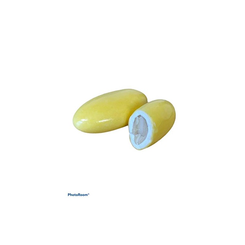 Dulcefina chocolate and Sweets, Italian Almond Confetti Yellow, Thin Shell