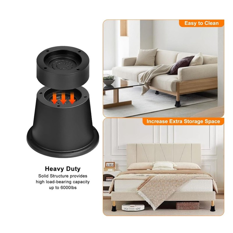 Home Bed Risers Heavy Duty Furniture Risers for College Dorm