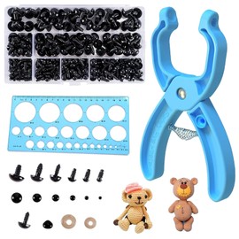 DOOCECIY Safety Eyes for Toy Making, Crochet Eye Tool for Amigurumi with 1 PCS Tool, 1 PCS Diffractive Paper Ruler and 260 PCS Safety Eyes