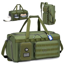 COSCOOA Gym Bags for Men 55L Tactical Duffle Bag Sports Travel Bag Gym Weekender Overnight Backpack with Shoe Compartment and Wet Pocket 3 In 1 Tactical Military Backpack